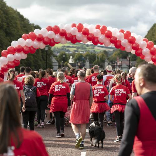Red dress balloons
