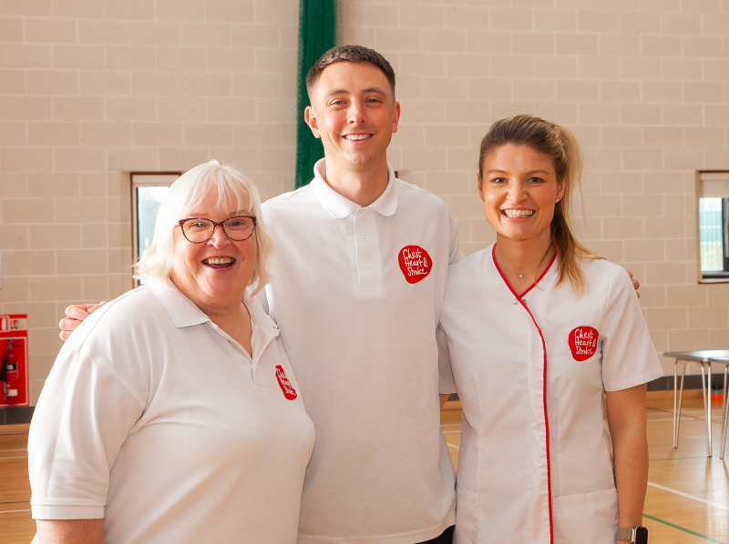 <p>Andy Bell pictured with fellow NICHS Care Services Co-ordinators.</p>