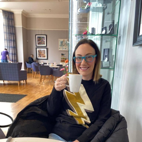 First coffee after leaving hospital